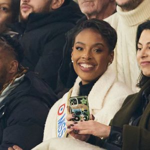 Angélique Angarni-Filopon (Miss France 2025) dans les tribunes lors du match de Ligue Des Champions 2024-2025 (LDC) "PSG - Brest (7-0)" au Parc Des Princes, le 19 février 2025.
© Cyril Moreau/Bestimage