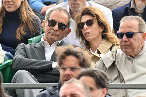 Laurent Fontaine et sa compagne Vanessa Friedland
 durant la finale de la 118e édition du Rolex Monte-Carlo Masters, au Monte-Carlo Country Club à Roquebrune Cap Martin, le 13 avril 2025. © Bruno Bebert/Bestimage