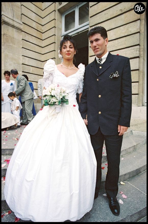 Archive - Zinedine Zidane se marie avec Véronique 1994 PATRICK BERNARD / BESTIMAGE