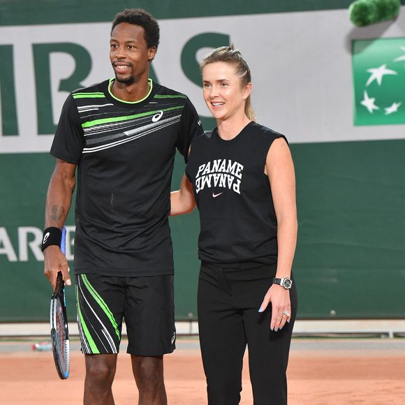 Théma - Tennis: Couples à la ville et sur le terrain - Info du 15/10/2022 ( Gael Monfils et Elina Svitolina, heureux parents d'une petite fille prénommée Skaï) - Info - Gaël Monfils et sa femme Elina Svitolina attendent leur premier enfant, une petite fille attendue pour octobre 2022 - Exclusif - Gaël Monfils et sa femme Elina Svitolina - Benoît Paire, Gaël Monfils, Domingo (Pierre Alexis Bizot) et Zerator (Adrien Nougaret) deux streamers se rencontrent lors d'un match de tennis à Roland Garros, Paris le 18 septembre 2021. © Veeren/Bestimage