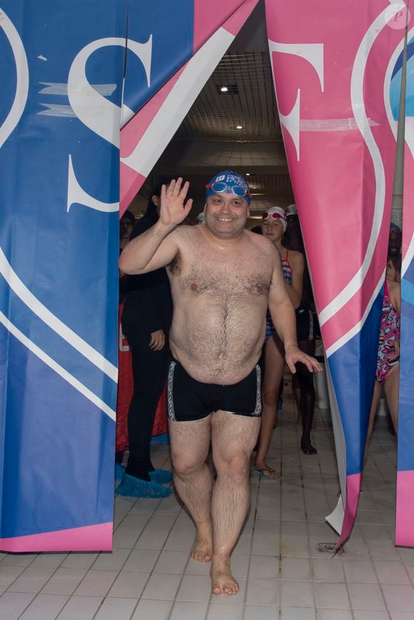 Yoann Riou lors du Challenges Swimming Heroes pour l'UNICEF lors du meeting Olympique à la piscine de Courbevoie, France, le 24 février 2019. © Pierre Perusseau/Bestimage