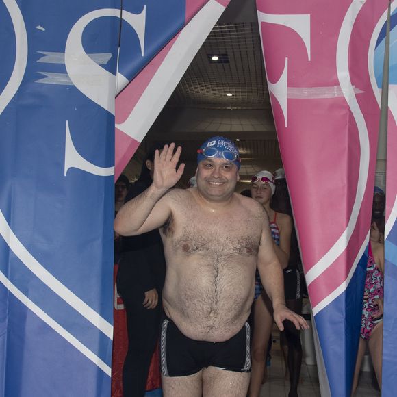 Yoann Riou lors du Challenges Swimming Heroes pour l'UNICEF lors du meeting Olympique à la piscine de Courbevoie, France, le 24 février 2019. © Pierre Perusseau/Bestimage