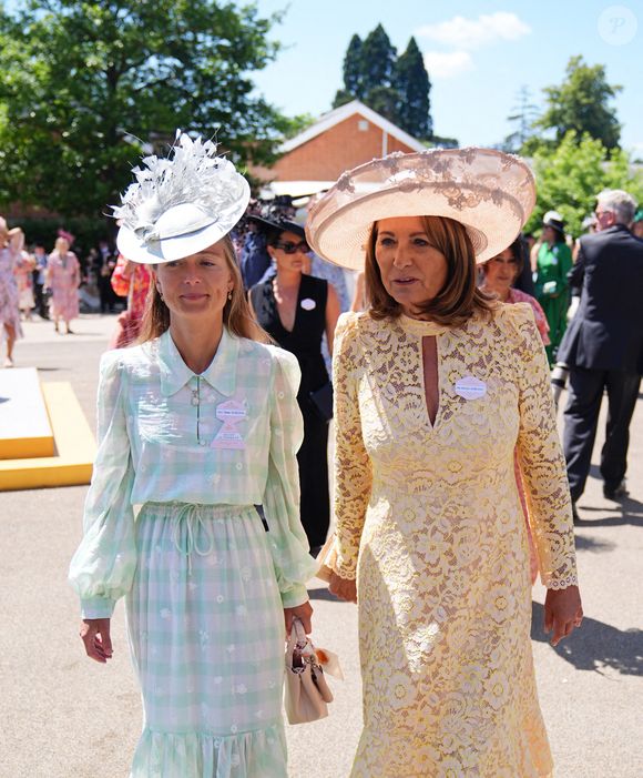Alizee Thevenet et Carole Middleton le deuxième jour du Royal Ascot à l'hippodrome d'Ascot, Berkshire.  18 juin 2025. Photo par James Manning/PA Wire/ABACAPRESS.COM
