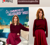Faustine Bollaert s'affiche en total look bordeaux.