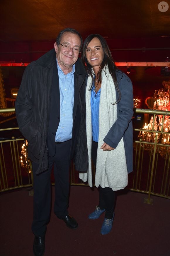 Exclusif - Jean-Pierre Pernaut et sa femme Nathalie Marquay - Les célébrités assistent au One Woman Show de l'humoriste E.Poux "Le syndrome du Playmobil" au Casino de Paris, France, le 15 avril 2019. © Giancarlo Gorassini/Bestimage