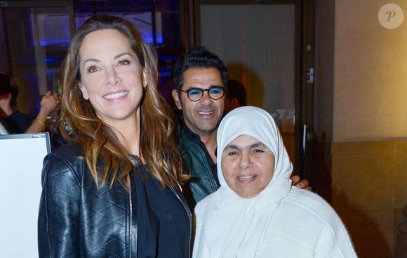 Exclusif - Jamel Debbouze avec sa femme Mélissa Theuriau et sa mère Fatima Debbouze - After party de l'avant-première de la série "Terminal" à l'hôtel des Italiens (ancien siège du Crédit Lyonnais) à Paris le 8 avril 2024. © Rachid Bellak/Bestimage