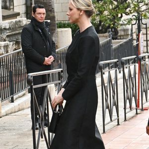 La princesse Charlène de Monaco - Obsèques de Didier Guillaume (ancien ministre de l'Agriculture entre 2018 et 2020 et ancien Ministre d'Etat de Monaco 2024–2025) en la cathédrale Notre-Dame-Immaculée de Monaco le 23 janvier 2025. © Bruno Bebert/Bestimage