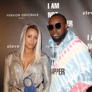 Le rappeur Gims (Maître Gims - Gandhi Djuna) et sa femme Demdem Djuna lors de la soirée de lancement de la collection capsule "I'm not a rapper" de la marque Elevenparis (Eleven Paris) à Paris, France, le 11 avril 2019.
© Christophe Aubert via Bestimage