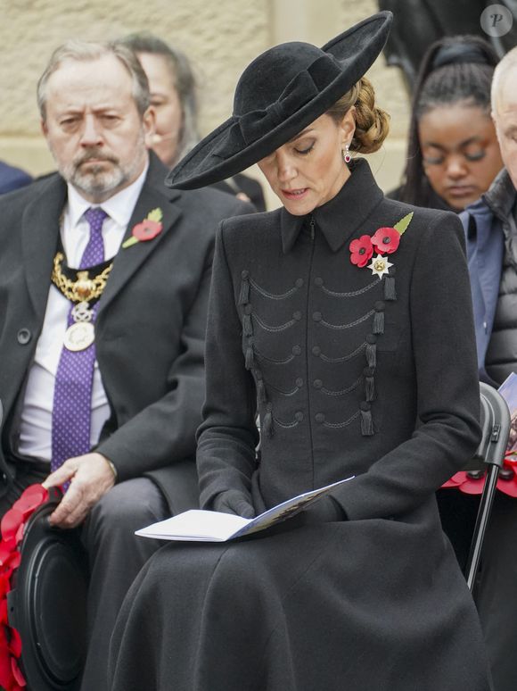 Kate Middleton lors de la cérémonie du souvenir organisée par la Royal British Legion au National Memorial Arboretum dans le Staffordshire.

Photo : Arthur Edwards / Pa Photos / Bestimage
