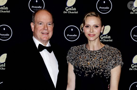 Le prince Albert II de Monaco, La princesse Charlène de Monaco lors de la soirée de gala Provale Solidarité à l'hôtel Four Seasons Hôtel, George V à Paris le 13 mars 2026. © Dominique Jacovides / Bestimage