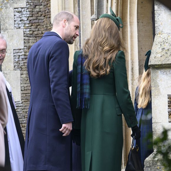 Catherine (Kate) Middleton, princesse de Galles, le prince William, prince de Galles - La famille royale britannique se rend à la messe de Noël à Sandringham le 25 décembre 2024.
