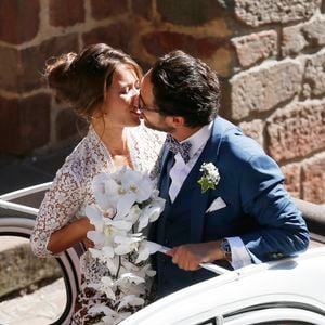Mariage de Thomas Hollande et de la journaliste Emilie Broussouloux l'église de Meyssac en Corrèze, près de Brive, ville d'Emiie. Le 8 Septembre 2018.
© Patrick Bernard-Guillaume Collet / Bestimage