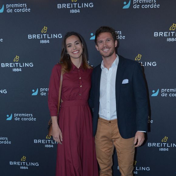 Marine Lorphelin (Miss France 2013) et son compagnon Stanislas Gruau - Dîner de charité Breitling à la Samaritaine pour l’association "Premiers de Cordée" à Paris le 4 avril 2024. © Rachid Bellak/Bestimage