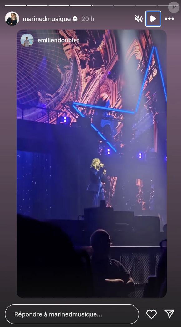 Sur X, on a ainsi pu lire : "C'est sa chanson à ELLE, sa tournée n'a même pas commencé, elle n'a pas pu la défendre encore et vous nous la mettez là, je suis tellement saoulée". 

Marine a repartagé des extraits de l'un des concerts dans le cadre de la tournée de la Star Academy sur Instagram, samedi 22 février © Instagram @marinedmusique