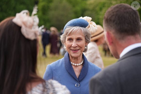 La duchesse de Gloucester s'adresse aux invités lors de la Royal Garden Party à Buckingham Palace, Londres, Angleterre, Royaume-Uni, le 20 mai 2025.© Aaron Chown/PA Wire/ABACAPRESS.COM