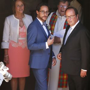 Ségolène Royal et François Hollande - Mariage de Thomas Hollande et de la journaliste Emilie Broussouloux l'église de Meyssac en Corrèze, près de Brive, ville d'Emiie. Le 8 Septembre 2018.
© Patrick Bernard-Guillaume Collet / Bestimage