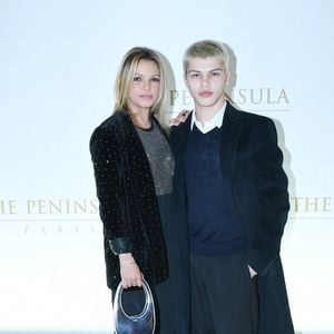 Exclusif - Severine Ferrer et son fils Milo - Soirée du 10ème anniversaire de l'hôtel Peninsula à Paris le 28 novembre 2024. © Rachid Bellak/Bestimage