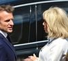 Actuellement en vacances sur la Côte d'Azur, 

Le président Emmanuel Macron et Brigitte Macron - Cérémonie du 145ème défilé militaire du 14 juillet, jour de la Fête Nationale, avenue des Champs-Elysées à Paris.
© Christian Liewig / Bestimage