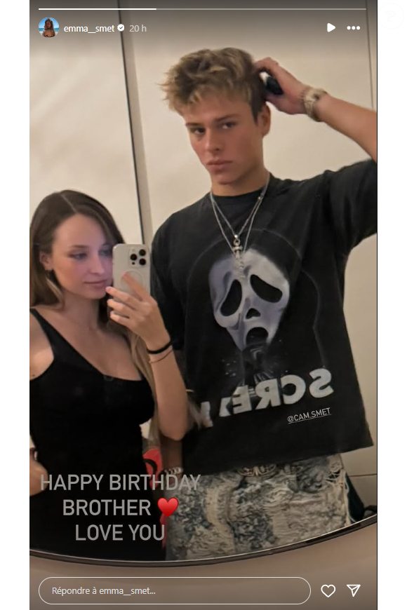 Emma Smet a partagé un message et une photo sur Instagram à l'occasion des 21 ans de son petit frère Cameron.