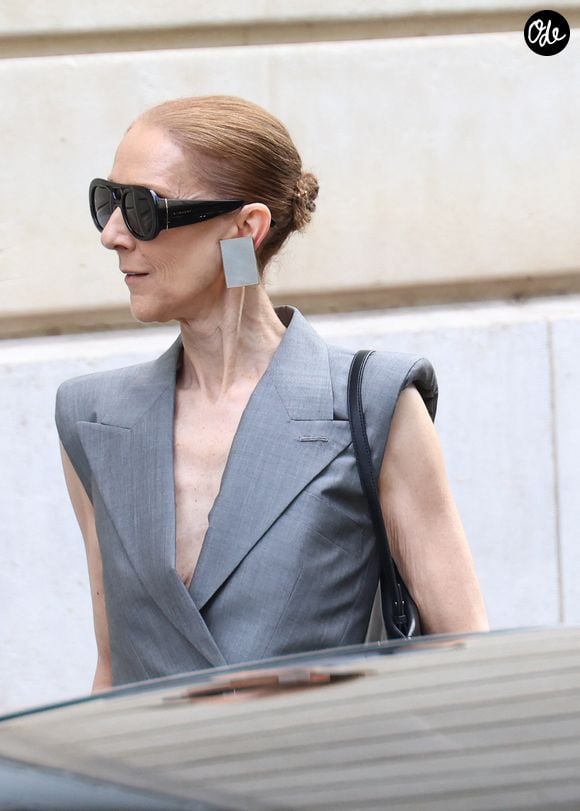 À la sortie de son hôtel, elle a été aperçue dans un tailleur Alexander McQueen.

Céline Dion sort de l'hôtel Royal Monceau à Paris le 3 octobre 2026 © Denis Guignebourg / Bestimage