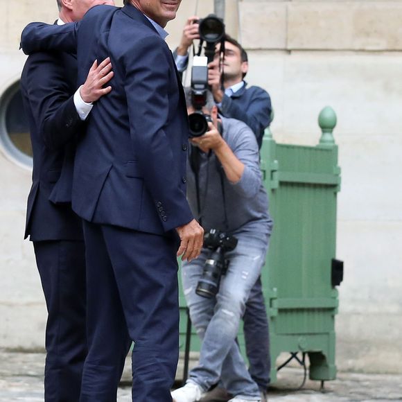 Passation de pouvoir entre le ministre de la Transition Ecologique et Solidaire, Nicolas Hulot et son successeur François de Rugy, au ministère de l'Ecologie, hôtel de Roquelaure, à Paris, le 4 septembre 2018.  © Stéphane Lemouton / Bestimage