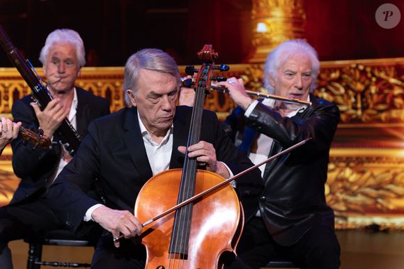 Gérard Lenorman, Salvatore Adamo, Hugues Aufray - Tournage de l'émission "La Fine Equipe de Pierre Palmade", diffusée le 25 juin sur France 2 ©Cyril Moreau-Tiziano Da Silva / Bestimage