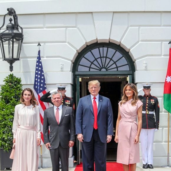 Le roi Abdallah de Jordanie et la reine Rania sont reçus par le président des Etats-Unis Donald Trump et sa femme la Première Dame Melania Trump à la Maison Blanche à Washington, The District, Etats-Unis, le 25 juin 2018. © Royal Hashemite Court via Bestimage