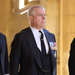 Photo d'archives du 17/04/21 du duc d'York avant les funérailles du duc d'Edimbourg au château de Windsor, Berkshire. © PA Photos/ABACA