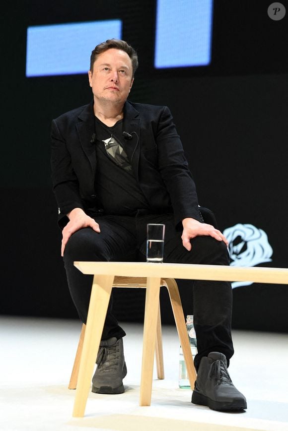 Elon Musk s'exprimant lors du Festival Cannes Lions 2024 le 19 juin 2024 à Cannes, France. Photo by Gigi Iorio/Splash News/ABACAPRESS.COM