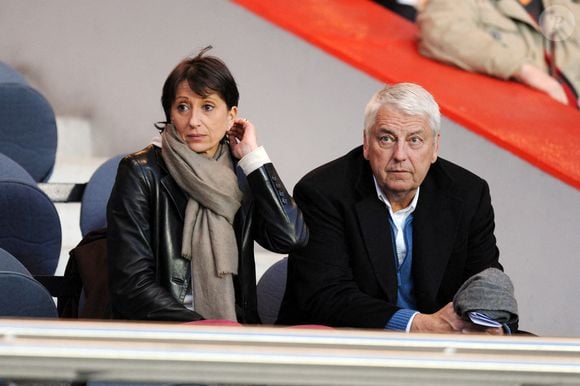 Charles Biétry et et sa femme 1/4 de finale de la Coupe UEFA - Parc des Princes - Paris, avril 2009 . Photo : Olivier Andrivon / Icon Sport /ABACAPRESS.COM