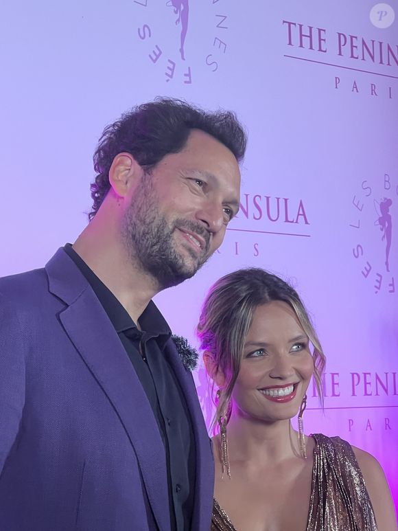 Eric Antoine et son épouse, Gennifer Antoine, lors de la soirée Octobre Rose organisée à l'hôtel Peninsula à Paris. © DR : Tiffany IACOMACCI