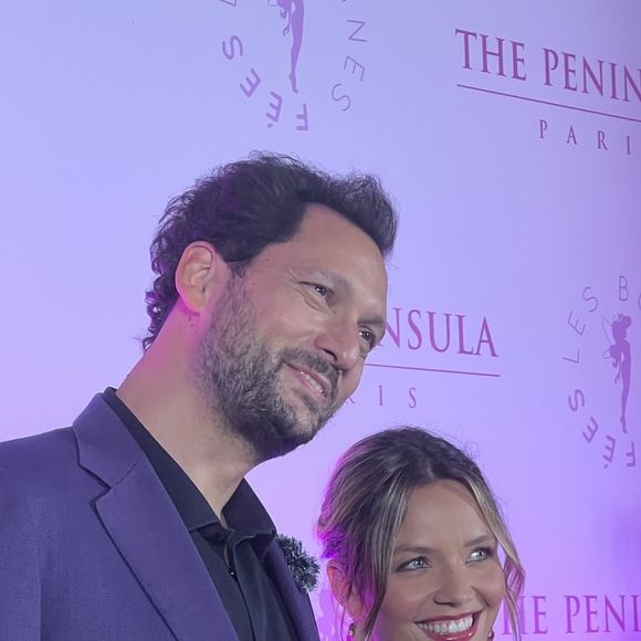 Eric Antoine et son épouse, Gennifer Antoine, lors de la soirée Octobre Rose organisée à l'hôtel Peninsula à Paris. © DR : Tiffany IACOMACCI