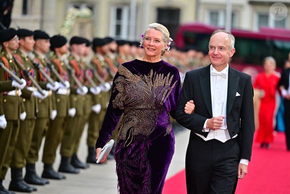 Le comte Jehan et la comtesse Béatrice de Lannoy aux arrivées du dîner de gala des célébrations du changement de trône au Palais grand-ducal du Luxembourg, le 3 octobre 2025. © Christian Liewig/Bestimage