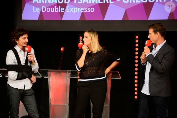 Arnaud Tsamere, Justine Salmon - Conférence de presse de rentrée du groupe RTL à Paris le 7 septembre 2016. © Coadic Guirec / Bestimage