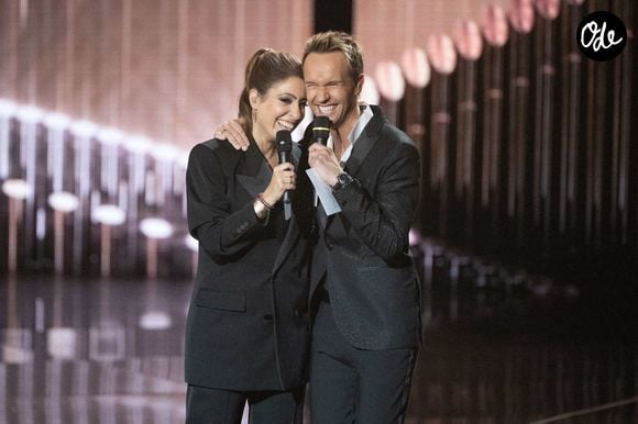 Léa Salamé et Cyril Feraud assistent à la 40e cérémonie des Victoires de la Musique à La Seine Musicale, le 14 février 2025 à Boulogne-Billancourt, en France. Photo de David NIVIERE/ABACAPRESS.COM
