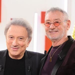 Exclusif - Michael Jones et Michel Drucker - Enregistrement de l'émission "Vivement dimanche, sur le thème de l'amitié entre M.Jones et J.J.Goldman", au Studio Rive Gauche à Paris, présentée par M.Drucker et diffusée le 22 décembre sur France 3
© Guillaume Gaffiot / Bestimage