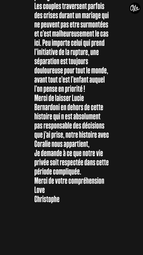 Extrait du compte Instagram de Christophe Licata.