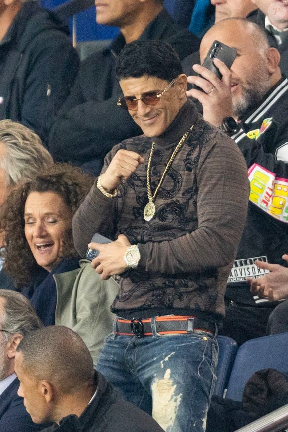 Saïd Taghmaoui - Célébrités dans les tribunes lors du match retour de la Ligue Des Champions 2024-2025 (LDC) "PSG - Arsenal" (2-1) au Parc des Princes à Paris le 7 mai 2025. © Cyril Moreau/Bestimage