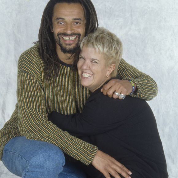 Archives - En France, rendez-vous en studio, à l'occasion de la soirée des Enfoirés pour les RESTOS DU COEUR, Yannick Noah et Mimie Mathy. © Michel Marizy via Bestimage