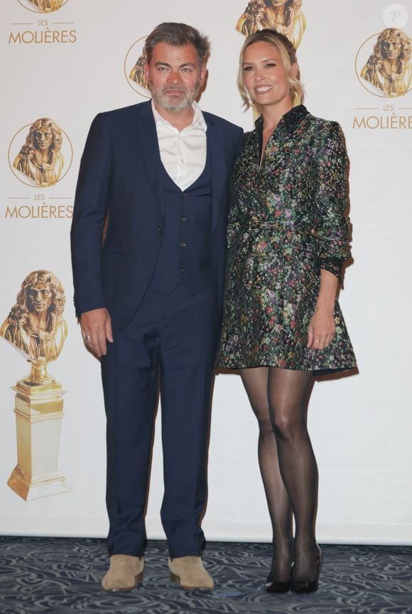 Clovis Cornillac et sa femme Lilou Fogli - 36ème cérémonie des Molières aux Folies Bergère à Paris le 28 avril 2025. © Coadic Guirec/Bestimage
