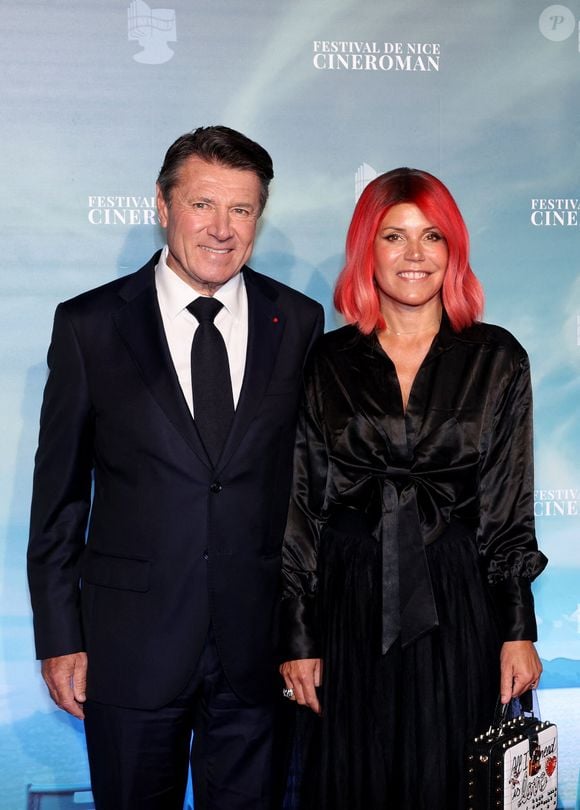 Christian Estrosi et sa femme Laura Tenoudji - Arrivées de la soirée de clôture de la 6ème édition du festival Cinéroman à Nice, France, le 5 octobre 2024. © Bebert-Jacovides/Bestimage