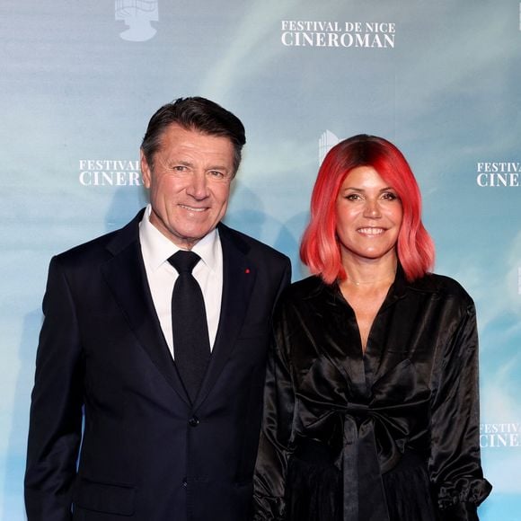 Christian Estrosi et sa femme Laura Tenoudji - Arrivées de la soirée de clôture de la 6ème édition du festival Cinéroman à Nice, France, le 5 octobre 2024. © Bebert-Jacovides/Bestimage