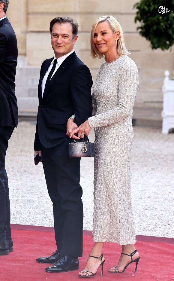 Renaud Capuçon et sa femme Laurence Ferrari - Dîner d'état en l'honneur du président des Etats-Unis et sa femme au palais de l'Elysée à Paris, à l'occasion de leur visite officielle en France. Le 8 juin 2024
© Jacovides-Moreau / Bestimage