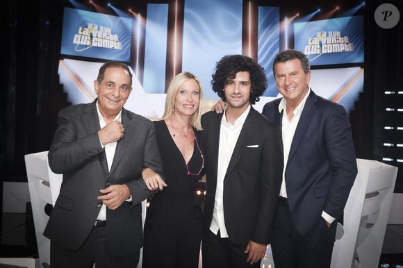 Exclusif - Laurent Fontaine, Rebecca Hampton, Sam (Quentin Cardiem), Pascal Bataille - Enregistrement de l'émission "Y'a que la vérité qui compte", présentée par L.Fontaine et P.Bataille, et diffusée sur C8 à partir du 12 octobre © Jack Tribeca / Bestimage