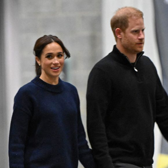 Le prince Harry, le duc de Sussex, Meghan la duchesse de Sussex assistent à une partie de basket-ball en fauteuil roulant au Centre des congrès de Vancouver pendant les Jeux Invictus 2025 à Vancouver, Canada, le 9 février 2025. Photo par Zak Hussein/Splash News/ABACAPRESS.COM
