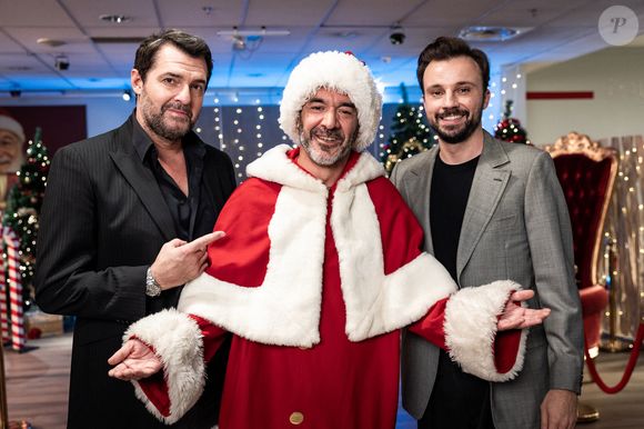 Exclusif - Thomas VDB, Tom Villa, Arnaud Ducret en backstage du tournage de l'émission "Panique au grand magasin" diffusée le 15 décembre 2025 sur TF1. © Cyril Moreau/Bestimage