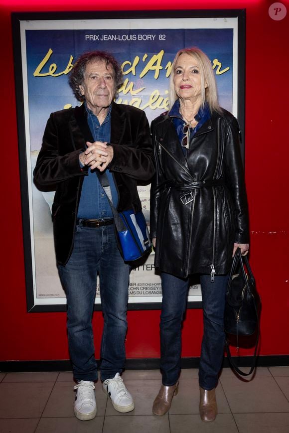 Exclusif - Laure Adler et Alain Veinstein - Soirée hommage pour le premier anniversaire de la mort de Frédéric Mitterrand en présence de Catherine Deneuve au cinéma du Panthéon à Paris le 24 mars 2025. © Cyril Moreau/Bestimage