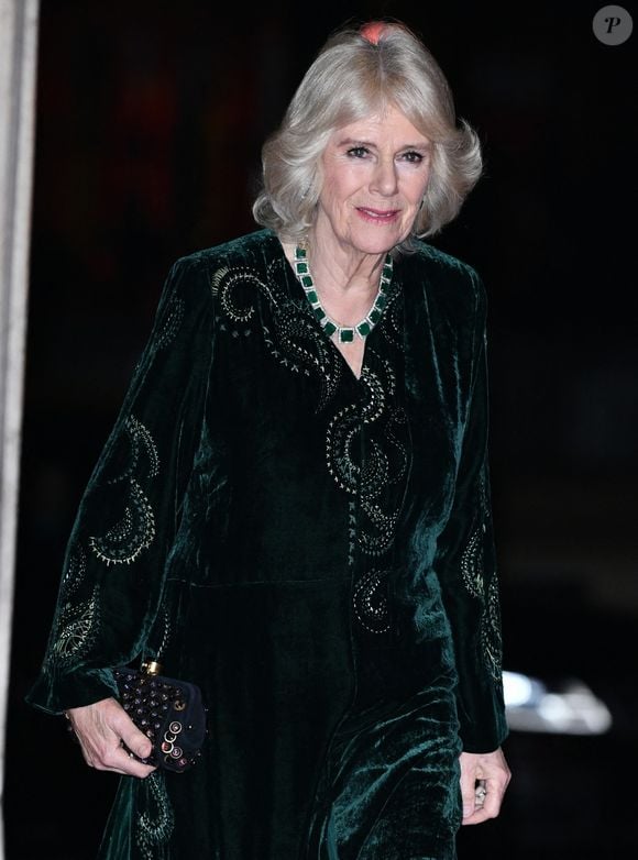 Camilla Parker Bowles, duchesse de Cornouailles, à son arrivée à la soirée "The British Asian Trust" au British Museum à Londres. Le 9 février 2022 AGENCE / BESTIMAGE