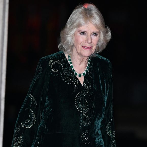 Camilla Parker Bowles, duchesse de Cornouailles, à son arrivée à la soirée "The British Asian Trust" au British Museum à Londres. Le 9 février 2022 AGENCE / BESTIMAGE