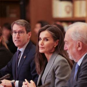 La reine d'Espagne Letizia lors de la cérémonie de clôture du Seminario Internacional de Lengua y Periodismo de la Fundación RAE y San Millan de la Cogolla à San Millan de la Cogolla (La Rioja) le mardi 17 décembre 2024. Photo by GTres/ABACAPRESS.COM